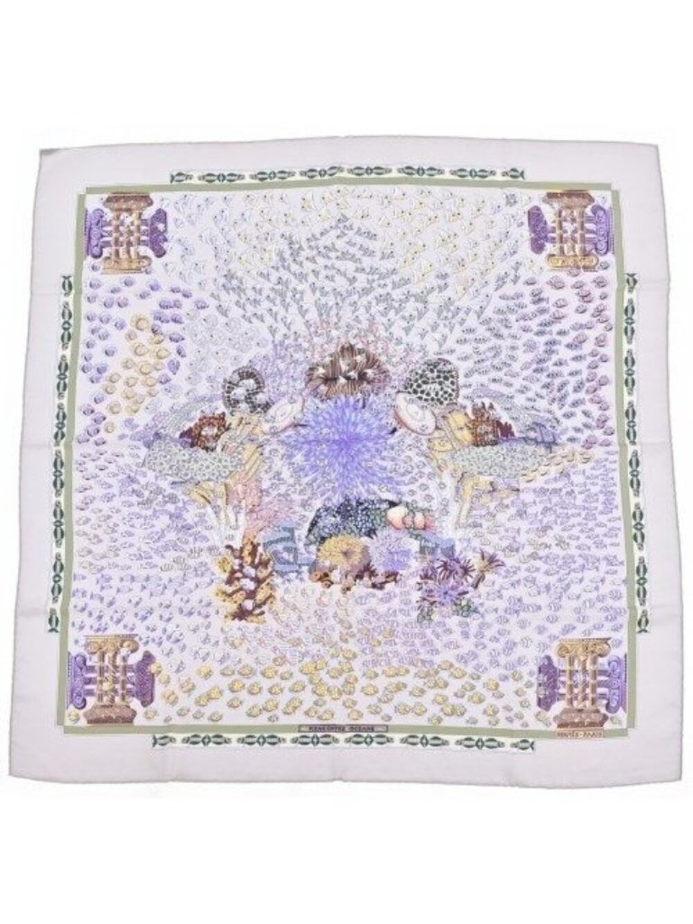 Hermes Bandana Scarf Gray